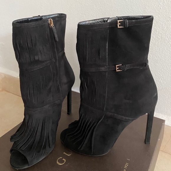GUCCI BECKY FRINGE ANKLE BOOT, BLACK - Picture 4 of 7